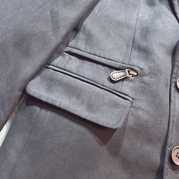 Michael Kors Black Faux Suede Suit Jacket sz 10 - Picture 5 of 9